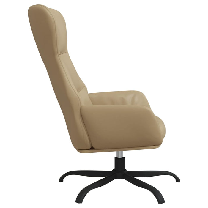 Relaxsessel mit Hocker Cappuccino-Braun Kunstleder
