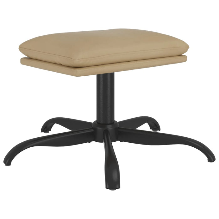 Relaxsessel mit Hocker Cappuccino-Braun Kunstleder