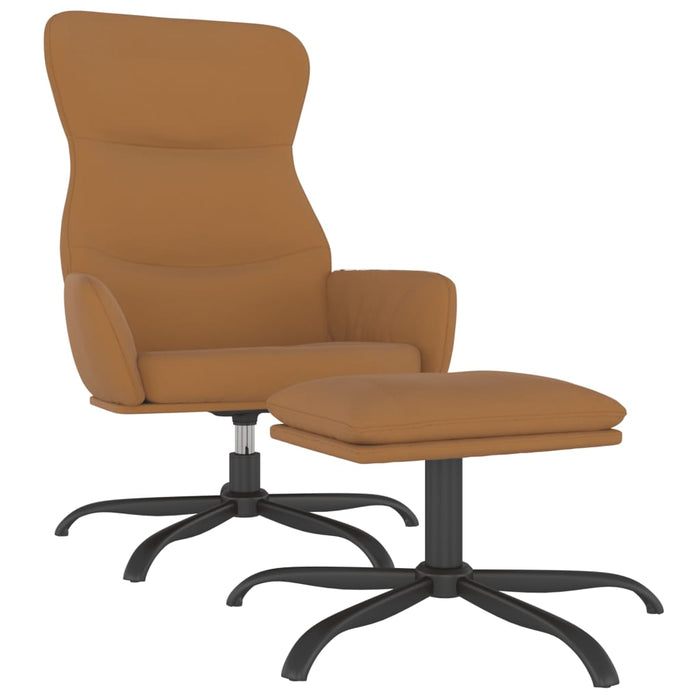 Relaxsessel mit Hocker Taupe Mikrofasergewebe