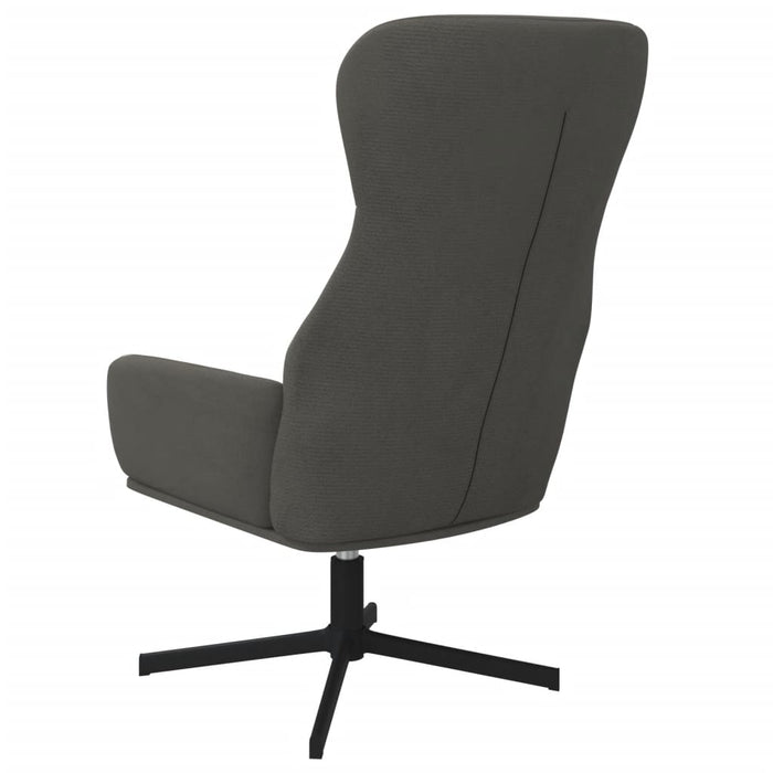 Relaxsessel mit Hocker Dunkelgrau Samt