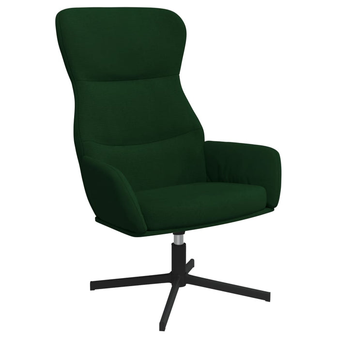 Relaxsessel mit Hocker Dunkelgrün Samt