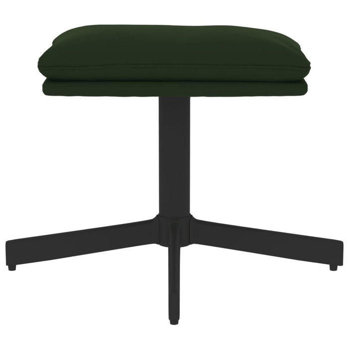 Relaxsessel mit Hocker Dunkelgrün Samt