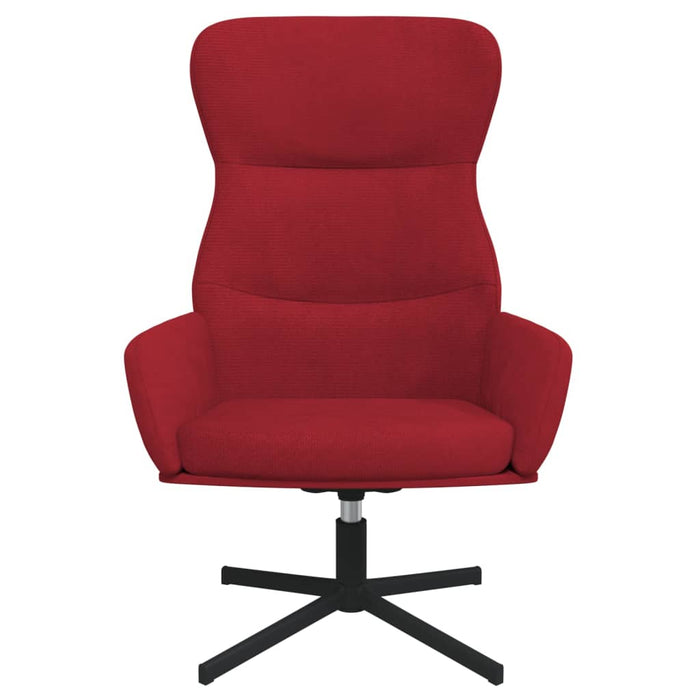 Relaxsessel mit Hocker Weinrot Samt