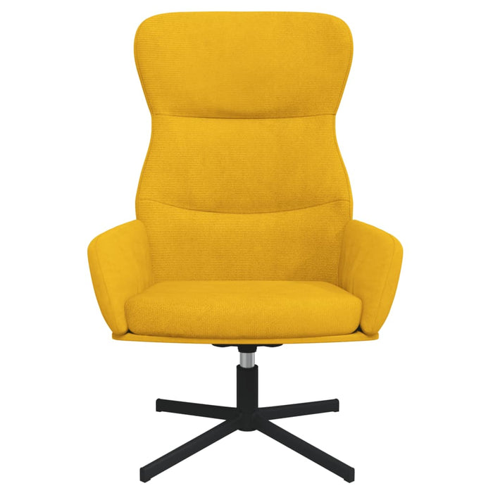 Relaxsessel mit Hocker Senfgelb Samt