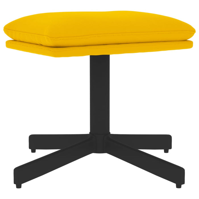 Relaxsessel mit Hocker Senfgelb Samt