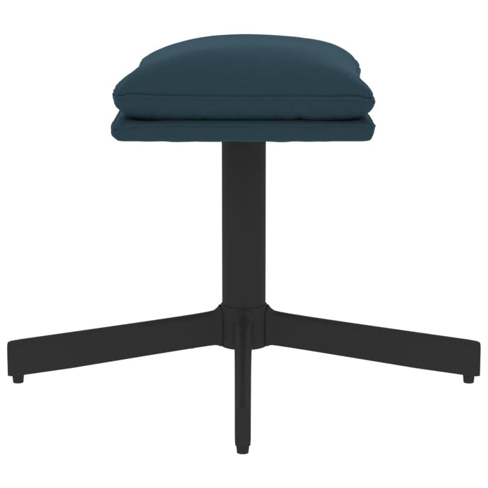 Relaxsessel mit Hocker Blau Samt