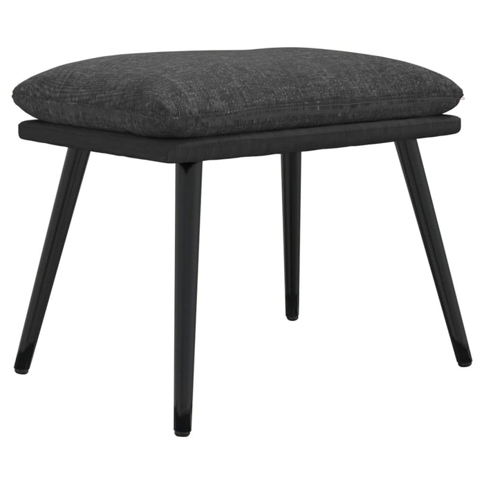 Relaxsessel mit Hocker Dunkelgrau Stoff und Kunstleder