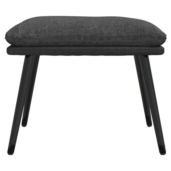 Relaxsessel mit Hocker Dunkelgrau Stoff und Kunstleder