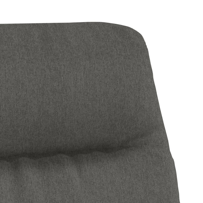 Relaxsessel mit Hocker Dunkelgrau Stoff und Kunstleder