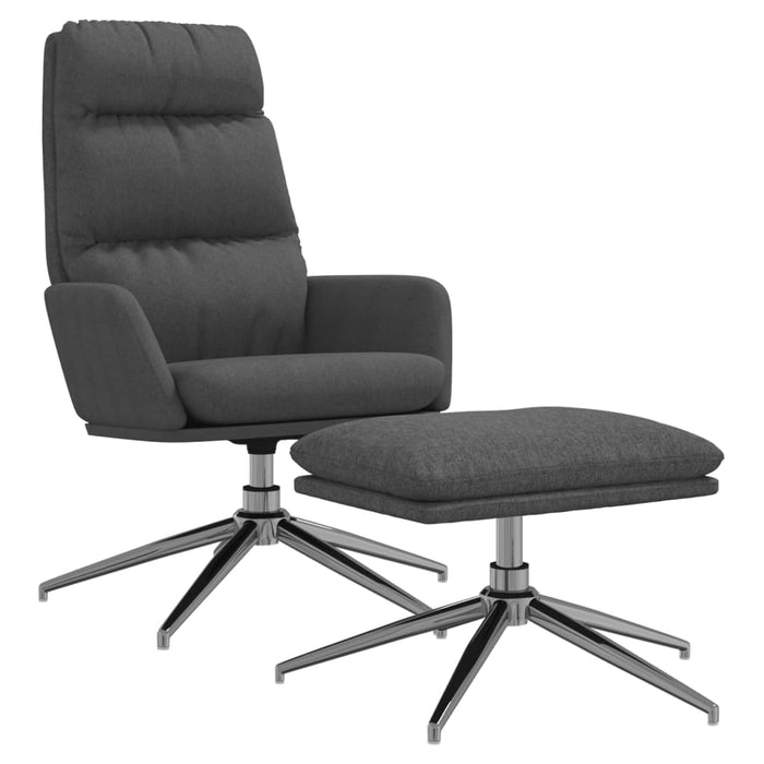 Relaxsessel mit Hocker Dunkelgrau Stoff