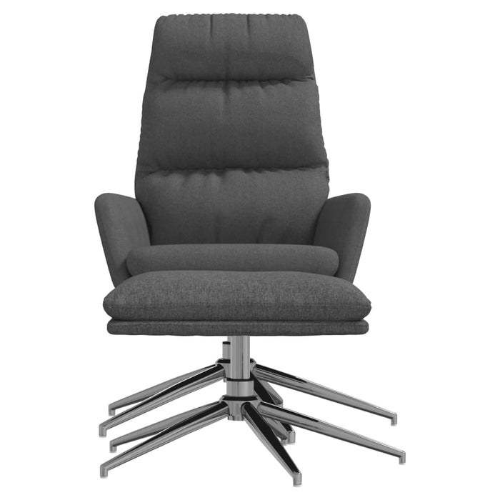 Relaxsessel mit Hocker Dunkelgrau Stoff