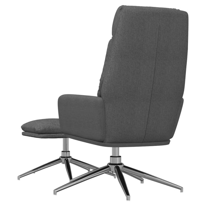 Relaxsessel mit Hocker Dunkelgrau Stoff