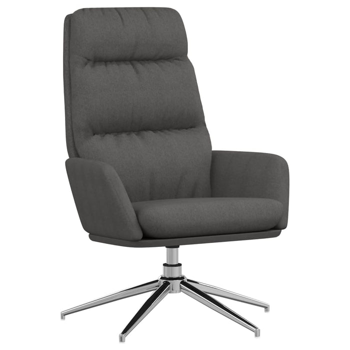 Relaxsessel mit Hocker Dunkelgrau Stoff