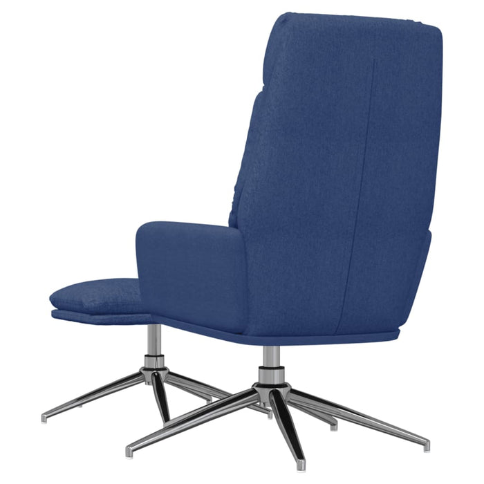 Relaxsessel mit Hocker Blau Stoff