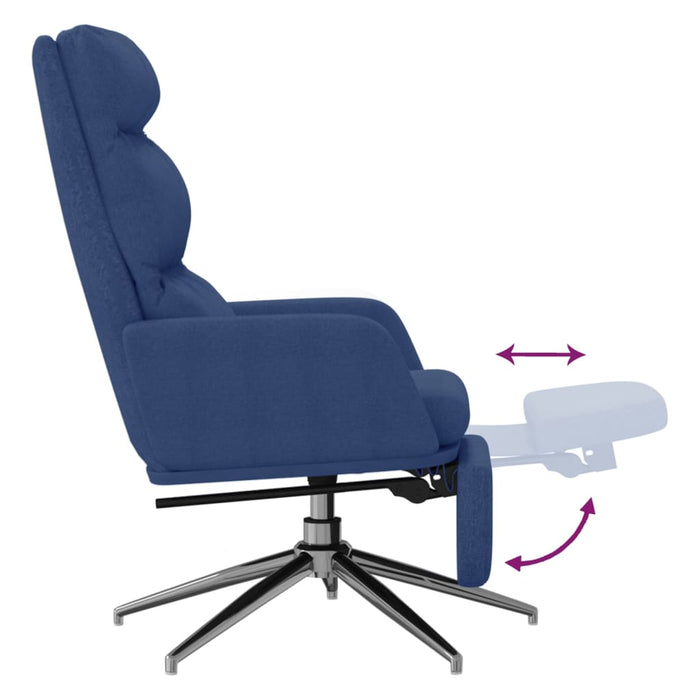 Relaxsessel mit Fußstütze Blau Stoff