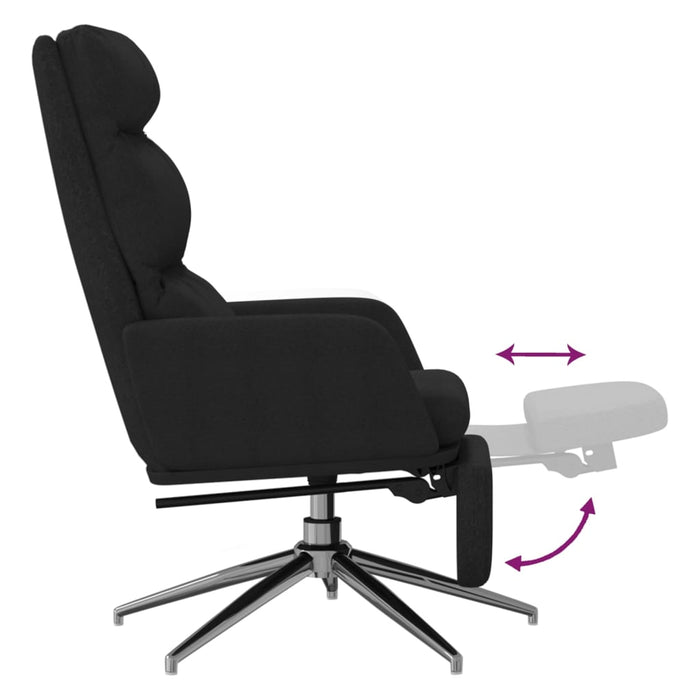 Relaxsessel mit Fußstütze Schwarz Stoff