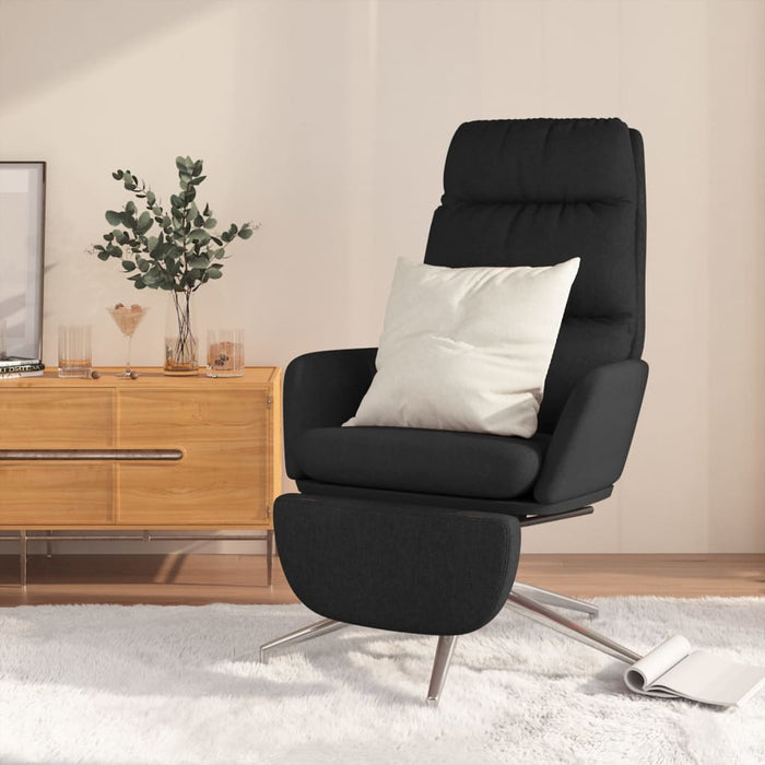 Relaxsessel mit Fußstütze Schwarz Stoff