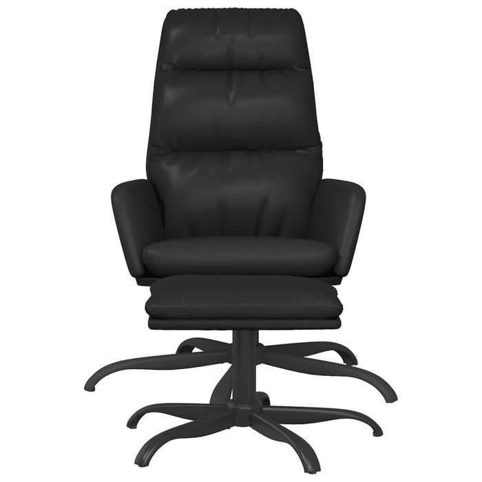 Relaxsessel mit Hocker Schwarz Kunstleder