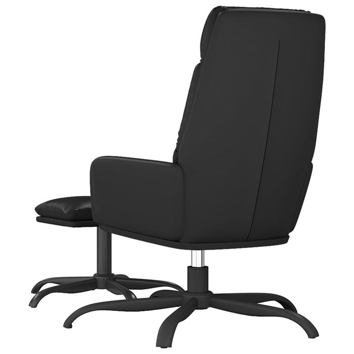 Relaxsessel mit Hocker Schwarz Kunstleder