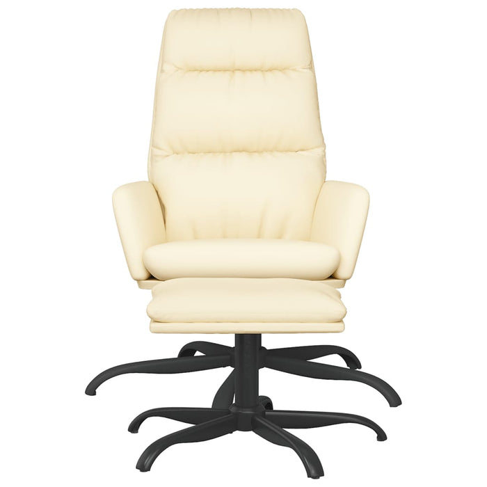 Relaxsessel mit Hocker Creme Kunstleder