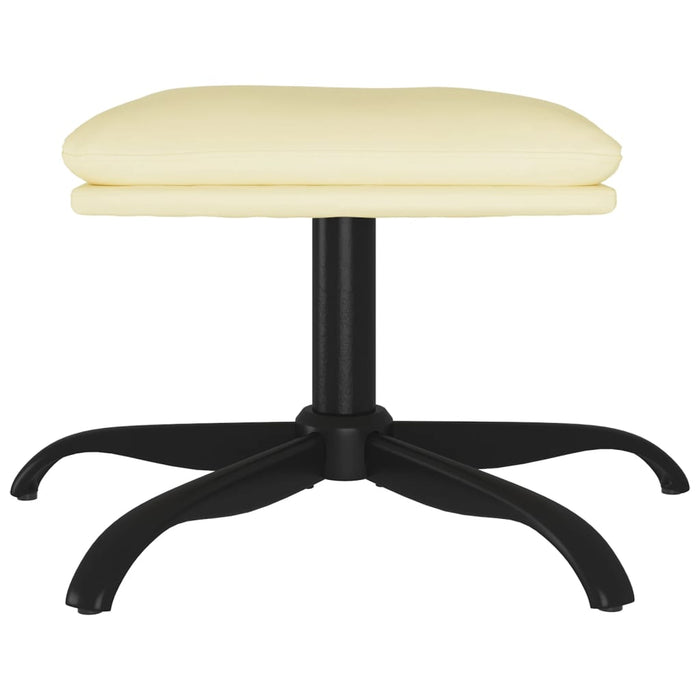 Relaxsessel mit Hocker Creme Kunstleder