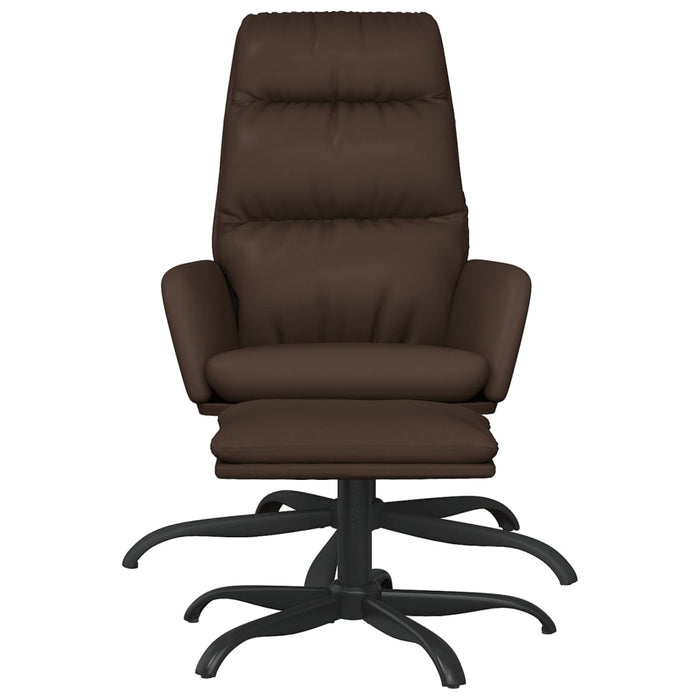 Relaxsessel mit Hocker Braun Kunstleder