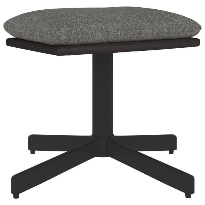 Relaxsessel mit Hocker Hellgrau Stoff
