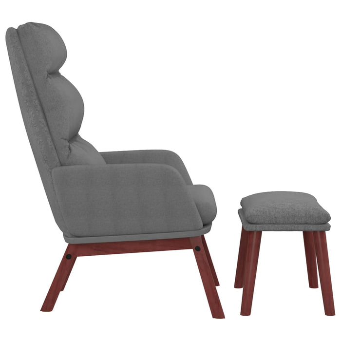 Relaxsessel mit Hocker Hellgrau Stoff