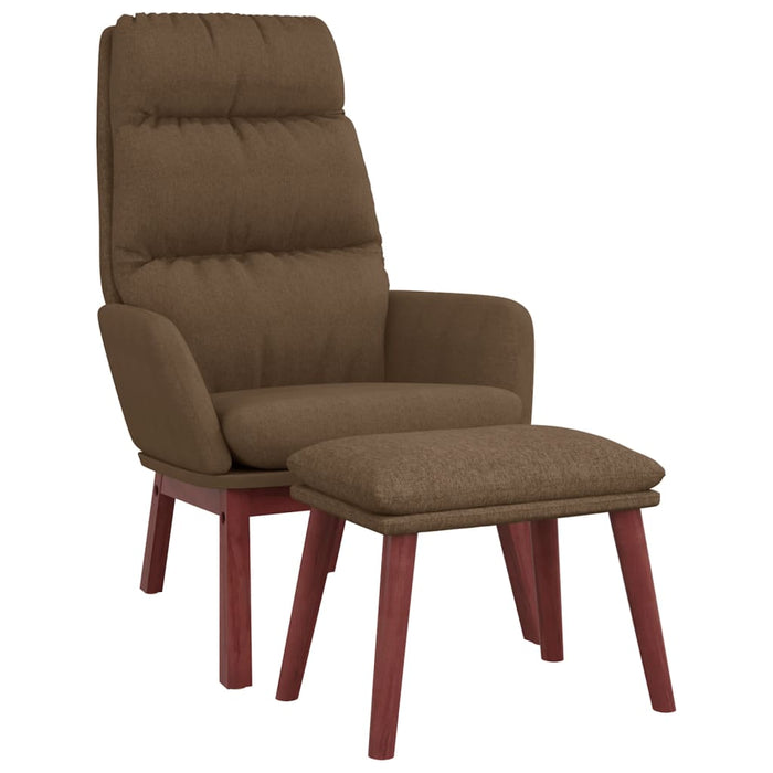 Relaxsessel mit Hocker Braun Stoff