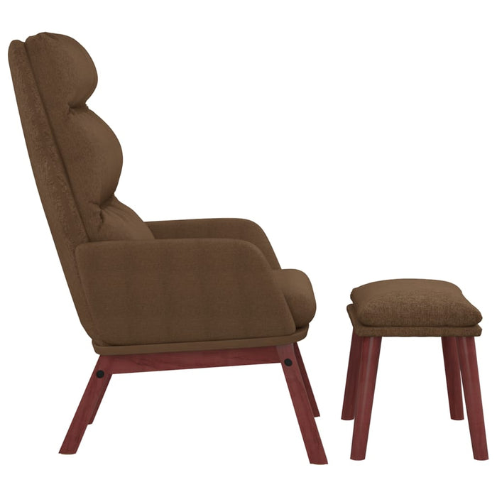 Relaxsessel mit Hocker Braun Stoff