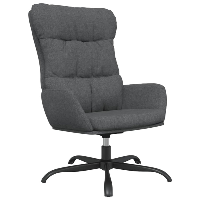 Relaxsessel mit Hocker Dunkelgrau Stoff