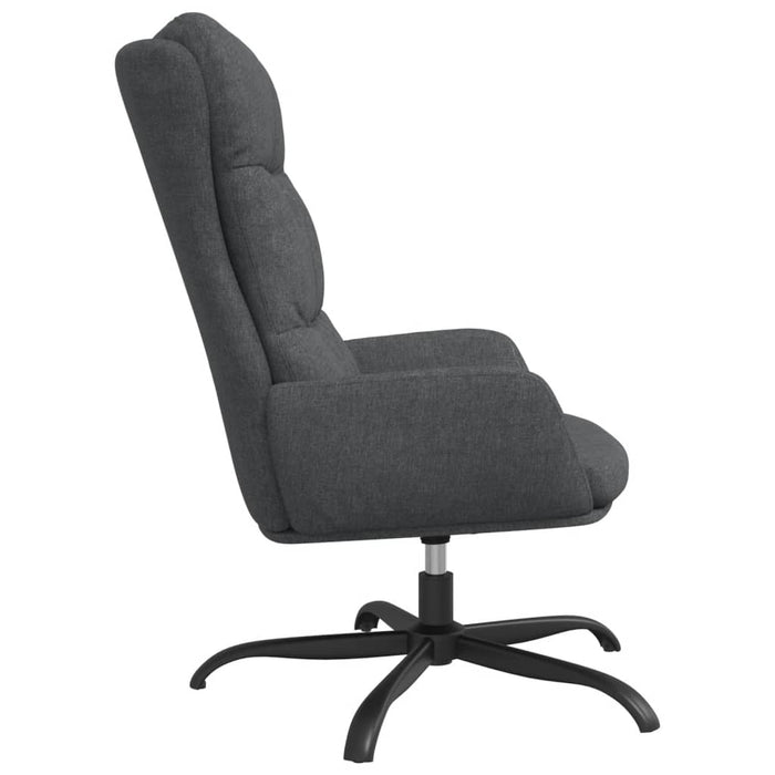 Relaxsessel mit Hocker Dunkelgrau Stoff