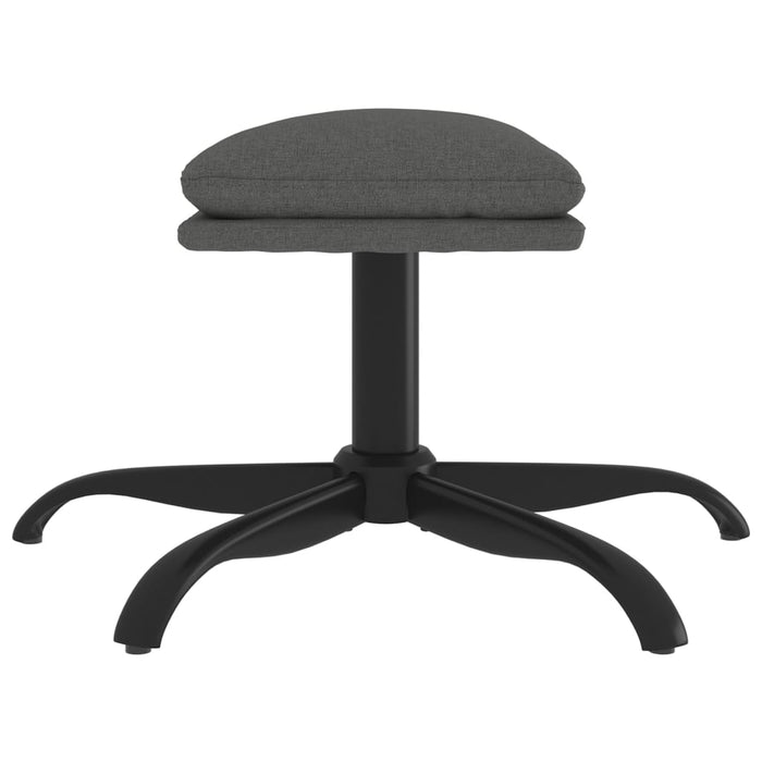 Relaxsessel mit Hocker Dunkelgrau Stoff