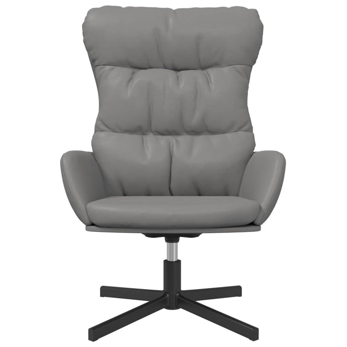 Relaxsessel mit Hocker Anthrazitgrau Kunstleder
