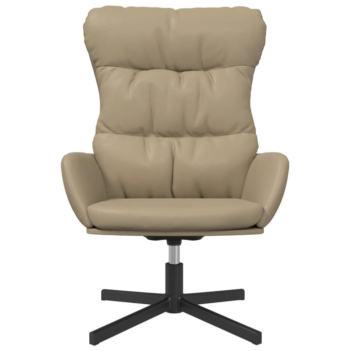 Relaxsessel mit Hocker Cappuccino-Braun Kunstleder