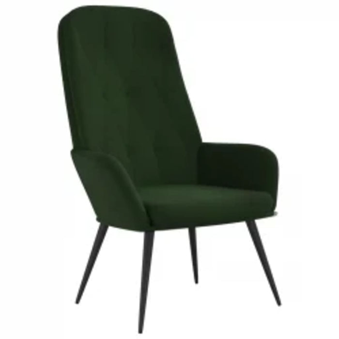 Relaxsessel mit Hocker Dunkelgrün Samt