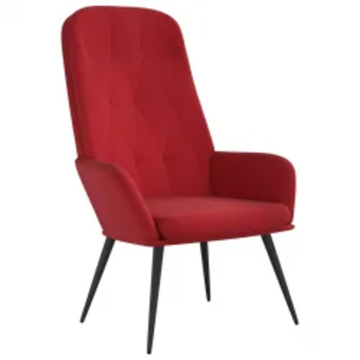 Relaxsessel mit Hocker Weinrot Samt