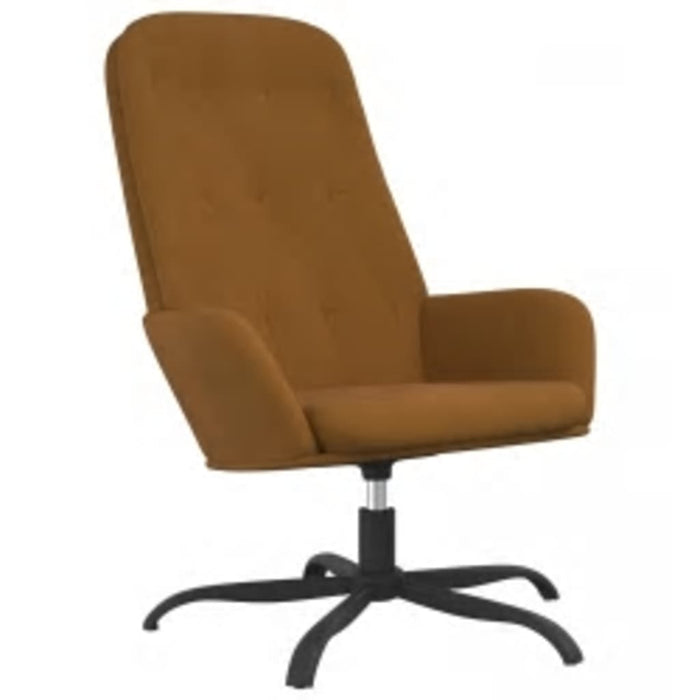 Relaxsessel mit Hocker Braun Samt