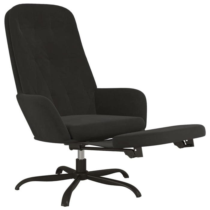Relaxsessel mit Fußstütze Schwarz Samt