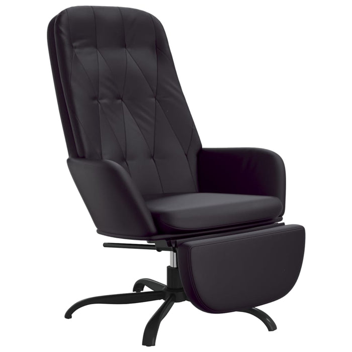 Relaxsessel mit Fußstütze Glänzend Schwarz Kunstleder