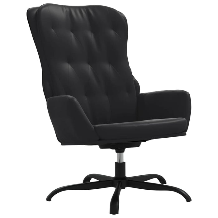 Relaxsessel mit Hocker Schwarz Kunstleder