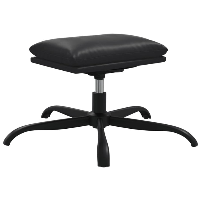 Relaxsessel mit Hocker Schwarz Kunstleder