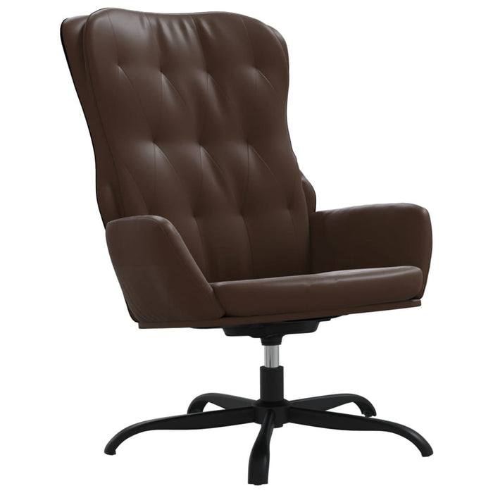Relaxsessel mit Hocker Braun Kunstleder