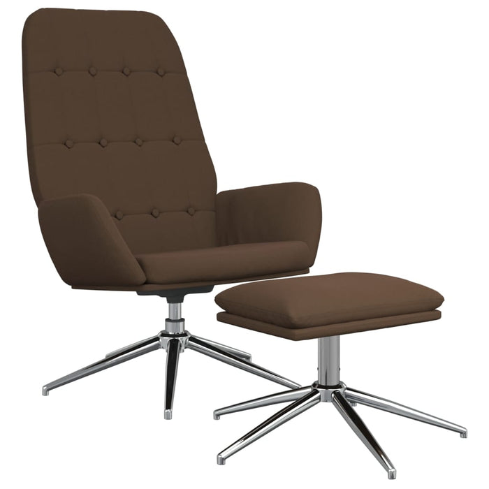 Relaxsessel mit Hocker Braun Mikrofasergewebe