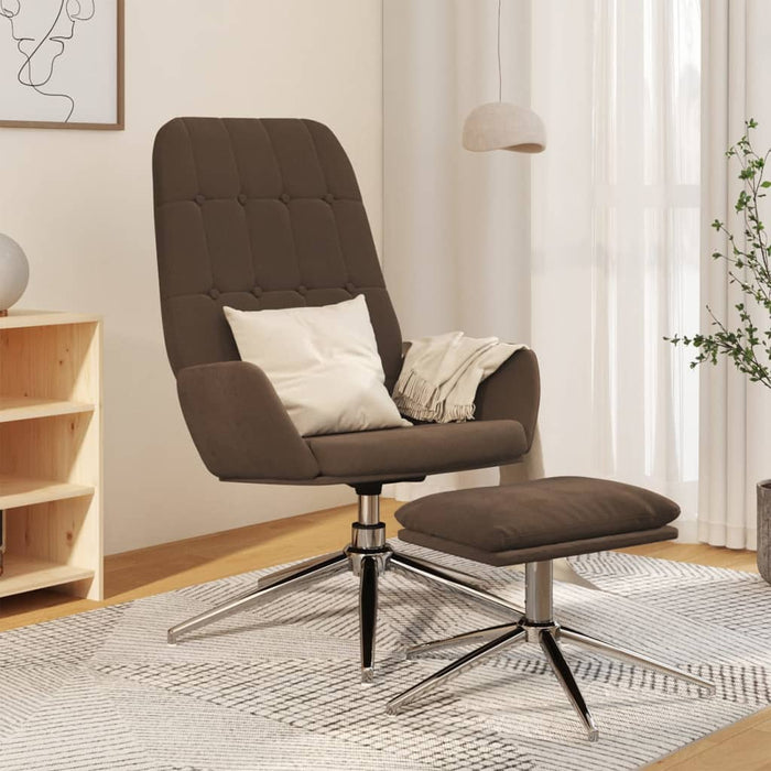 Relaxsessel mit Hocker Braun Mikrofasergewebe