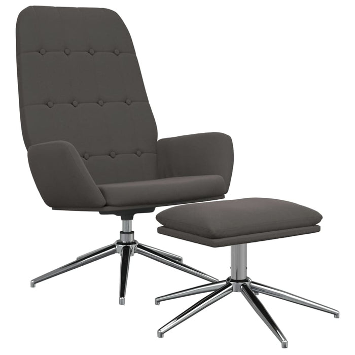 Relaxsessel mit Hocker Dunkelgrau Mikrofasergewebe