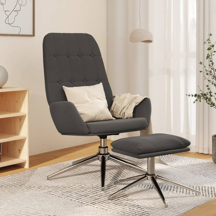 Relaxsessel mit Hocker Dunkelgrau Mikrofasergewebe
