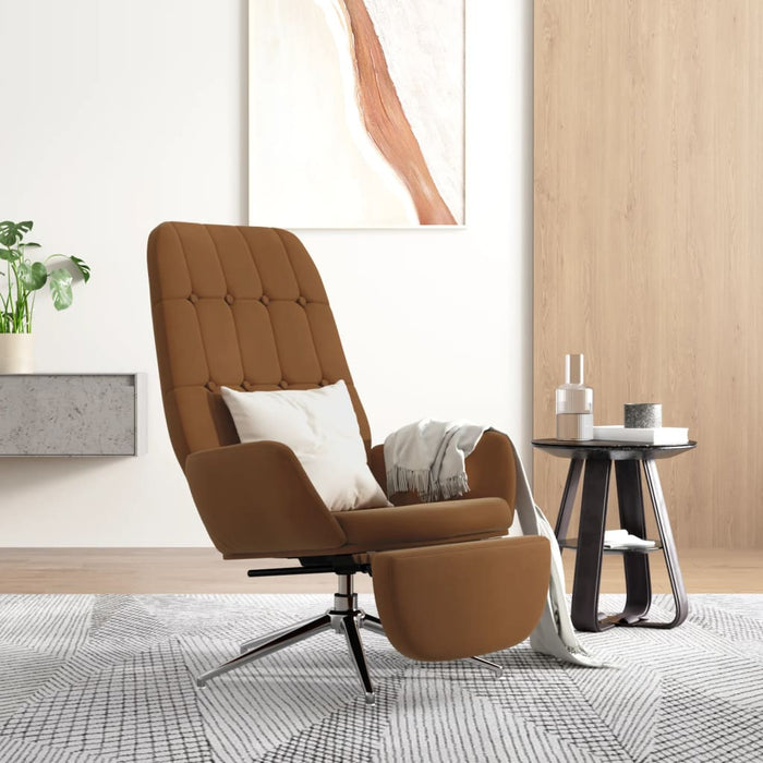 Relaxsessel mit Fußstütze Braun Mikrofaser-Gewebe