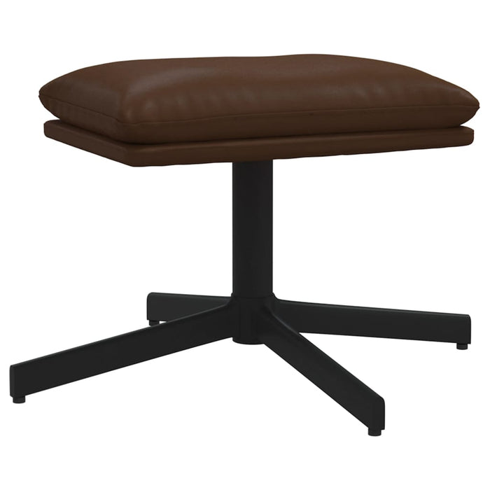 Relaxsessel mit Hocker Glänzend Braun Kunstleder