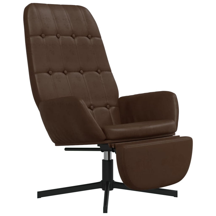 Relaxsessel mit Fußstütze Glänzend Braun Kunstleder